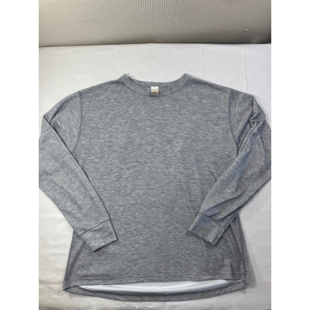 LL Bean Outdoors Mens Long Sleeve Polyester Athletic T Shirt Gray Size Large